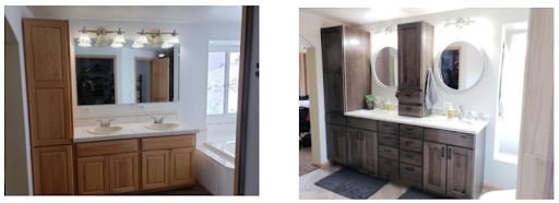 Loveland & Fort Collins Flooring Before and After Bathroom Remodel Photo